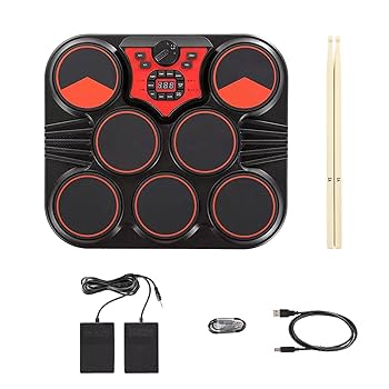 美品　卓上電子ドラム　即購入OK 匿名　送料込み Amazon.co.jp: summina 卓上電子ドラム USB/電池式 7パッド